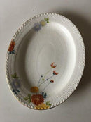 Royal Copenhagen No 93 White Half Laced w. Flowers and Gold Oval Serving Dish 41 cm
