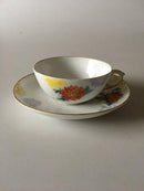 Royal Copenhagen No 93 White Half Laced w. Flowers and Gold Teacup and Saucer