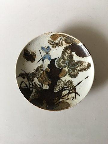 Royal Copenhagen Stoneware Plate with butterfly by Nils Thorsson No 10