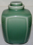 Royal Copenhagen Stoneware Jar with lid in celedon Glaze 1/2904