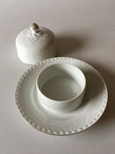 Royal Copenhagen Tradition Hvid Halvblonde m. Guld Kaviarskål / Smørskål No 502