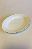 Royal Copenhagen Tradition Hvid Halvblonde m. Guld Stort Ovalt fad No 533