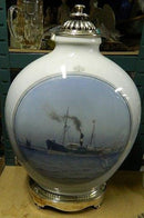 ロイヤルコペンハーゲン、クリスチャン・ベンジャミン・オルセン作のユニークな花瓶、1925年製、上下セット