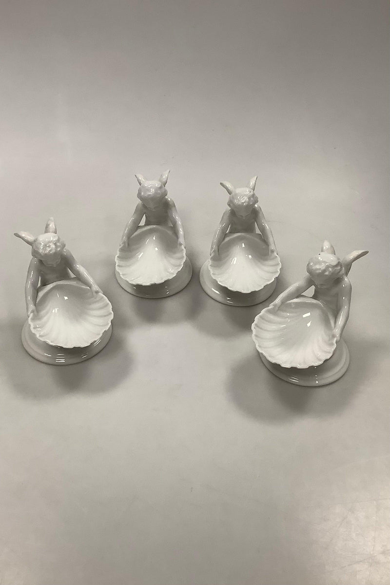 Sæt på 4 Royal Copenhagen Putti Skåle / Saltkar fra 1850-1880