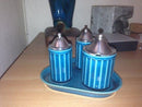 Rare Georg Jensen Harald Nielsen Bing & Grondahl Sterling Silver/porcelain Condiment set