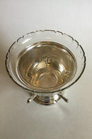 Silver Plated Fruit Bowl with 4 Knifes and Glass Bowl