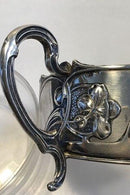 Sølvskål med glasindsats