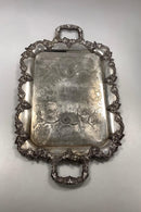 Stor Engelsk Sølv Plet Bakke med Håndtag No 7210