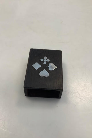 Wooden matchbox with silver card stock inlay