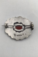 Thorvald Bindesbøll / Holger Kyster Sølv Broche med Rav