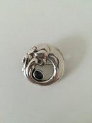 アーリー ジョージ ジェンセン フィッシュモチーフとムーンストーンのシルバーブローチ No 10