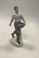 Tysk Porcelænsfigur Carl Scheidig Gräfenthal Mand sår