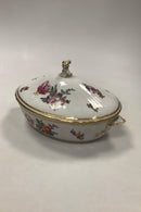 Royal Copenhagen  Fuld Saksisk Blomst Oval lågskål No 1702