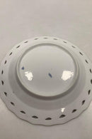 古董皇家哥本哈根蓝色花朵焊接镂空金盘