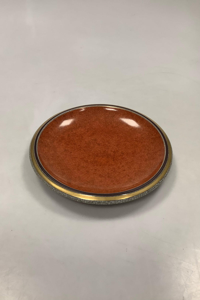 Royal Copenhagen Krakele Fadskål No 212/2568. Rød med Sort og Guldstribet Kant