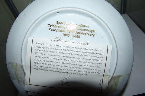 Royal Copenhagen Juleplatte fra 2008 special sepia udgave