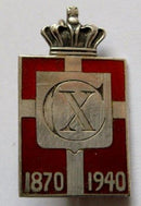 Georg Jensen纯银国王徽章，带针状装置，1870-1940年