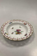 Royal Copenhagen Fuld Saksisk Blomst Gennembrudt dybtallerken Antik