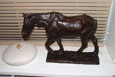 Carl Johan Bonnesen Stor Bronze Figur af Hest fra L. Rasmussen Bronze Støberi Kjøbenhavn