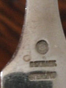 Georg Jensen Sterling Sølv Kaktus Forskærergaffel i Helsølv No 121A