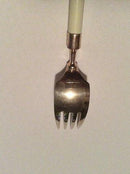 Hans Hansen Amalie Sølv Frokost Gaffel med Hvidt håndtag