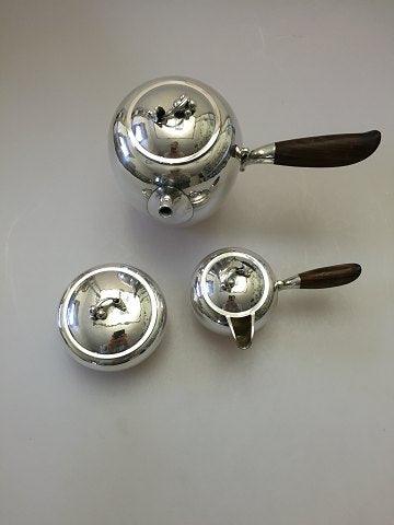 Georg Jensen Sterling Sølv Kaffekande, flødekande og sukkerskål af Harald Nielsen No 875
