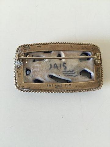 Royal Copenhagen A. Dragsted Jais Nielsen Sterling Sølv og Porcelæns Broche