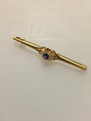 Georg Jensen 18K Gold Brooch with Synthetic Sapphire No 281