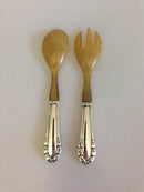 Georg Jensen Maiglöckchen Sterlingsilber Salatbesteck mit Horn Nr. 108