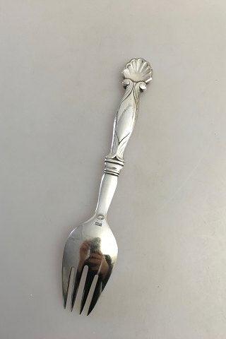 Georg Jensen Sterling Sølv Ornamental Serveringsgaffel No 102