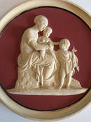 P. Ipsens Terracotta platte Maria med Jesus og Johannes No 120