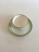 皇家哥本哈根绿色焊接咖啡杯和碟子 No 1870