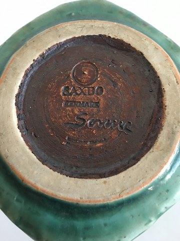 Saxbo Stentøjsvase af Edith Sonne i Flot grøn glasur