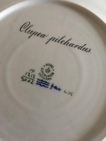 Royal Copenhagen Blå Fisketallerken med Guld No 1212/3002