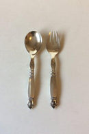 乔治-延森纯银装饰性沙拉套装No 60