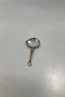 金色金属材质的Lorgnette玻璃眼镜，尺寸为11&