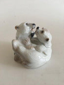Lyngby Porcelain Figurine of Two Polar Bears Playing No 90A