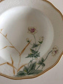 Royal Copenhagen No 166 Deep Plate with Handpainted Flowers and Gold