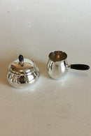 Georg Jensen纯银糖和奶油套装，带Ibenholt安装编号80C