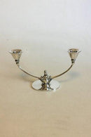 Georg Jensen Sterling Sølv To-armet Lysestage No 673A