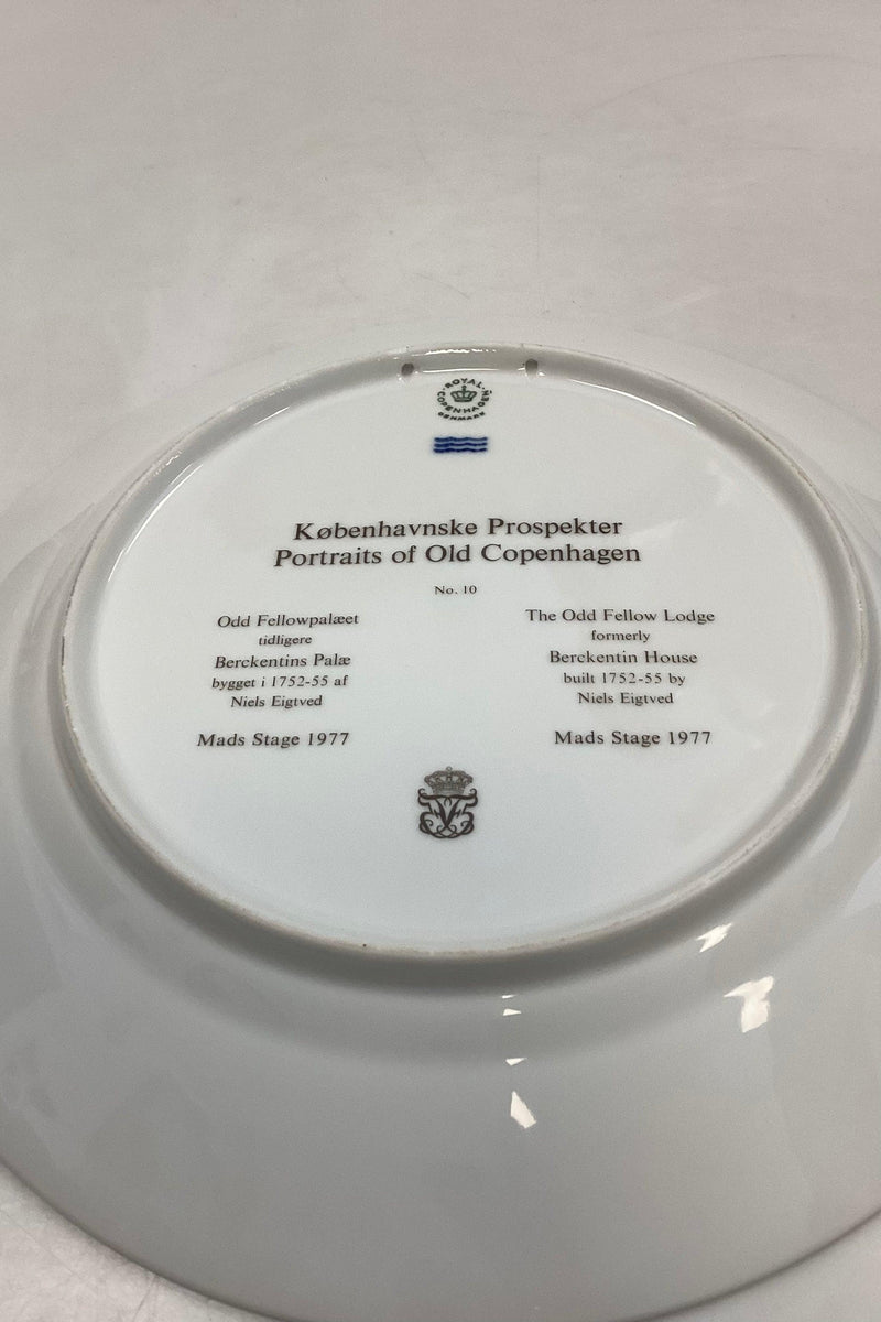 Royal Copenhagen Platte Københavnske Prospekter Odd Fellow Palæet No 10