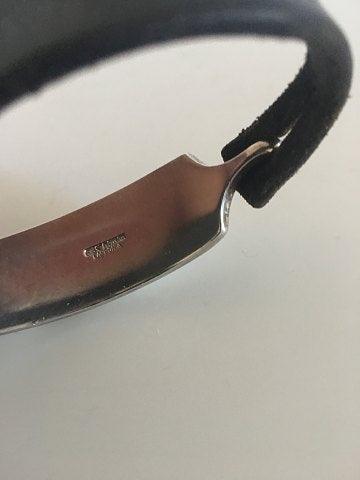 Lapponia Finland Læder Armbånd Sterling Sølv Björn Weckström