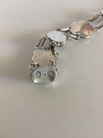 Georg Jensen Sølv Armbånd No 12 med Grønne Agater
