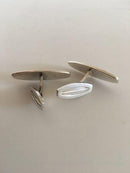 Hans Hansen Sterling Sølv Manchetknapper med Sort Emalje