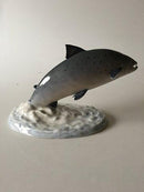 Royal Copenhagen Figur af Springende Laks på base No 5456