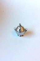 Georg Jensen Sterling Sølv Sennepskrukke med blå emalje No 724