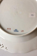 Royal Copenhagen Saksisk Blomst Middags-/Frugttallerken i luksusmodel med gennembrudt kant.