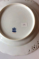 Royal Copenhagen Saksisk Blomst Middags-/Frugttallerken i luksusmodel med gennembrudt kant.