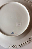 Royal Copenhagen Saksisk Blomst Middags-/Frugttallerken i luksusmodel med gennembrudt kant.