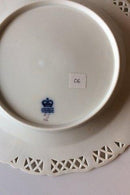 Royal Copenhagen Saksisk Blomst Middags-/Frugttallerken i luksusmodel med gennembrudt kant.